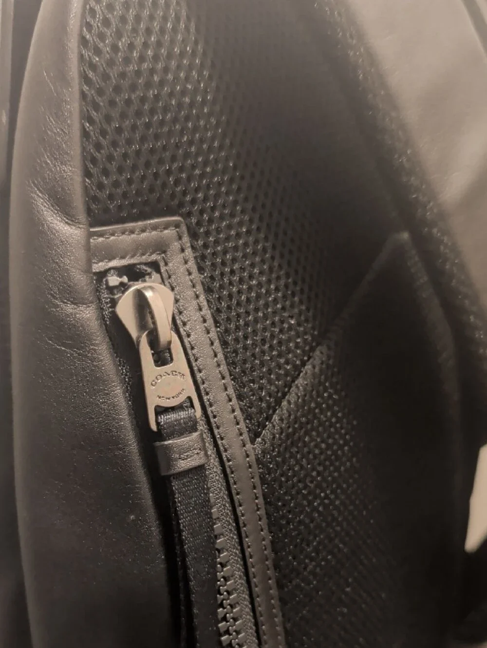 Men's Black Leather Coach Backpack - Sleek Everyday Carry